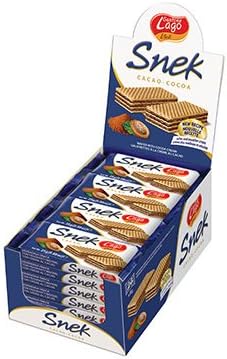 Gastone Lago Snek Wafer Bars 0.88 oz (Pack of 24) - Cocoa Cream
