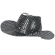 New Cowboy Shapeable Fedora Glitter Sequins Hat Dance Black Medium