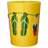 Sun and Sand Flip Flop Yellow Beach Themed Wastebasket Trash Bin