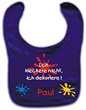 Baby Lätzchen mit Druck ICH KLECKERE NICHT, ICH DEKORIERE (navy)