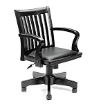 Boss Office Products B651-F Banker's Chair in Wood Finish with Leather Cushion Finish: Fruitwood