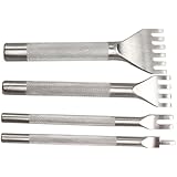 Vktech Stainless Steel Flat Chisel Leather Craft Tools Hole Punch Tool Kit DIY