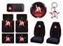 Betty Boop Star 9pc Combo Set Front & Rear Floor Mats, Seat Covers, Steering Wheel Cover, CD Visor, Keychain Plus Bonus License Plate Frame