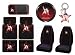 Betty Boop Star 9pc Combo Set Front & Rear Floor Mats, Seat Covers, Steering Wheel Cover, CD Visor & Keychain