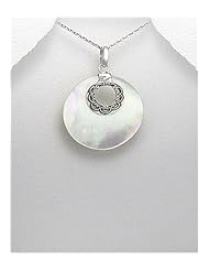 Shell Pendant Necklace In 92.5 Sterling Silver