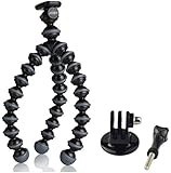 Gorillapod Flexible Tripod (Black/Charcoal) For Action Cameras and a Bonus GoPro Mount Adapter For The HD HERO2, HD Hero3, Hero4, HERO4 Session, HD Helmet HERO, HD Motorsports HERO, HD Surf HERO, HD Hero Naked