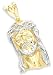 14K YELLOW and WHITE GOLD JESUS FACE CHARM PENDANT NR