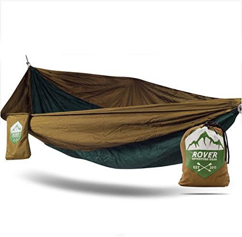 Portable Hammock 16.5oz - 9ft 2in Ultra Small &amp; Lightweight Parachute Nylon Material by Rover Adventure Gear