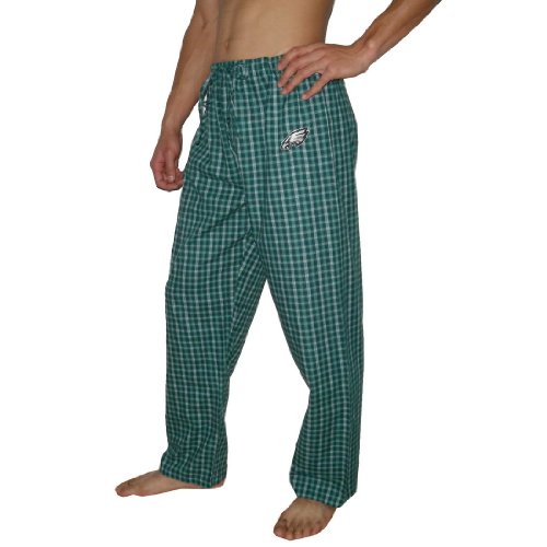 Mens NFL Philadelphia Eagles Plaid Cotton Thermal Sleepwear / Pajama Pants - Green (Size: L)