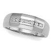14K White Gold Diamond Wedding Band Duo - Lady's Ring - 0.14 Ct.