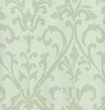 Mint Scroll Damask Wallpaper