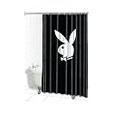 Black PLAYBOY bunny vinyl SHOWER CURTAIN bath decor