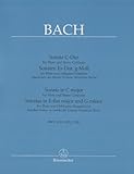 Sonate C-Dur fuer Floete und Basso Continuo. Sonaten Es-Dur, g-Moll fuer Floete und obligates Cembalo ueberliefert als Werke J. S. Bach. BWV 1033, 1031, 1020-