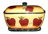 BREAD BOX, TOAST JAR CANISTER, COUNTRY APPLE DECOR