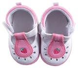 Luvable Friends Girl's Cut-Out Shoe for Baby, Strawberry