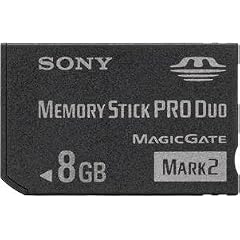 8GB Sony - Memory Stick Pro Duo Mark2 Speicherkarte inkl. Adapter f�r Digitalkamera Sony Cyber-shot DSC-W100 / DSC-W110 / DSC-W115 / DSC-W12 / DSC-W120 / DSC-W125 / DSC-W130 / DSC-W15 / DSC-W150 / DSC-W17 / DSC-W170