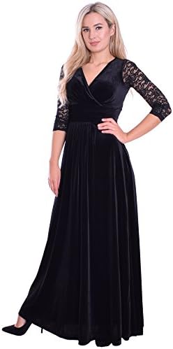 Elegant Evening Dress Party Wedding Black Velvet Lace UK Design By MontyQ US 20/22