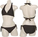 JAMAICAN STYLE Halter Bikini W/ Side-Tie Bottoms [J200-B12/J200-T2], Black