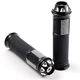 Enhanced Rubber Gel Handlebar Mount Gear Grips 7 8 with Billet Bar End Cap For 7 8... by Astra Security
