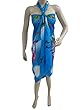 Sarong Wrap Dress Boho Gypsy Beach Swimsuit Cover-up, Dodger Blue Print Pareo Dresses