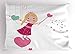 Lunarable Princess Pillow Sham, Cute Little Girl on a Heart Shape Sweet Fairy Magic Wand Lovely Kids Girls Design, Decorative Standard Queen Size Printed Pillowcase, 30 X 20 inches, Multicolor