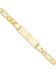 8 Inch 14k Gold Figaro ID Bracelet