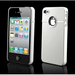 NowKin Apple iPhone 4 4G 4S Schutzh�lle Tasche Hard Chrom Case Etui Cover Schutz h�lle IN weiss