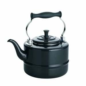 BonJour Porcelain Teakettle, Vintage Design, Black by 