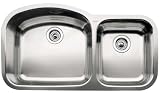 Blanco 510-882 Blancowave 1-3/4 Bowl Undermount Kitchen Sink, Satin