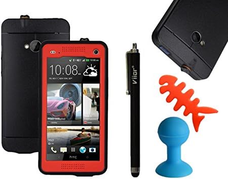 Viior Outdoor sport Swimming boating Water Sports diving Waterproof Dust Dirtproof Snowproof Shockproof Case Cover For HTC One M7+Viior Octopus Sucker Silicon Mobile Scaffold Holder+Viior brand Professional Stylus