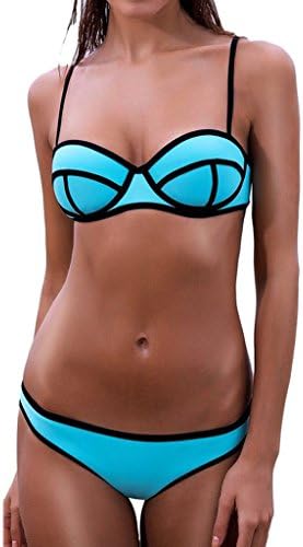Sbuddy Womens Two Piece Bling Neoprene Diving Swimsuit