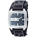 Fossil Herren-Armbanduhr Analog Leder schwarz Trend JR9991