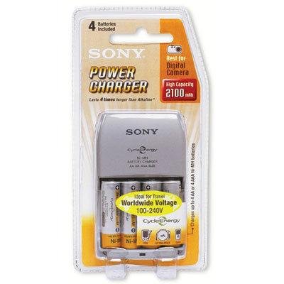 Sony Power Battery Charger with 4 AA Ni-MH Rechargeable  Batteries