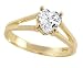 CZ Heart Solitaire Engagement Ring 14k Yellow Gold Cubic Zirconia