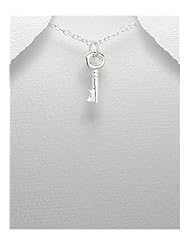 Key Pendant Necklace In Sterling Silver