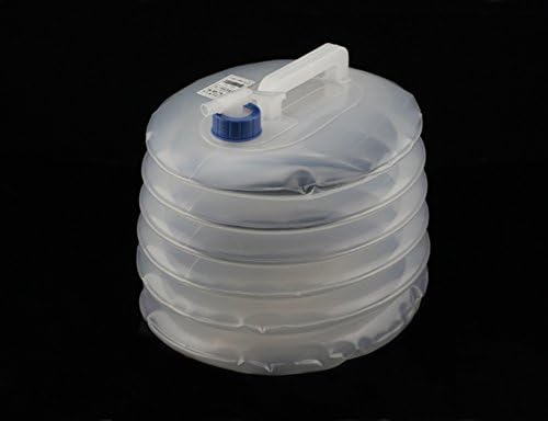 Heiker Outdoor Camping Portable Retractable Folding Ultralight Transparent Bucket Storage Tank Avirulent Insipidity Folded Kettle Water Bag Collapsible Water Carrier 5L