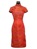 Starry flowers knee-length traditional Chinese dress