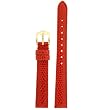 Watch Band Genuine Leather Lizard Grain Red 14mm