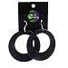 Wood Hoop Earrings with Silver Hooks, Black (Available in Different Colours)