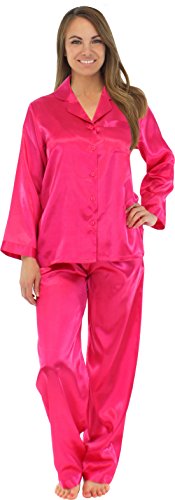 PajamaMania Women's Satin Longsleeve Lounger Pajama