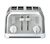 Cuisinart CPT-180W 4-Slice Metal Classic Toaster, White and Stainless