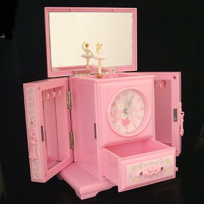 MUSICAL BALLERINA JEWELLERY BOX WITH CLOCK