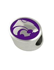 Kansas State Wildcats Collegiate Bead Charm Fits Most European Style Bracelets. High Quality Bead in Stock for Fast Shipping