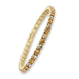 Gold-Tone Light & Dark Colorado Crystal Stretch Bracelet
