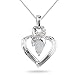 Opal and Diamond Heart Pendant, 14K White Gold