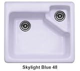 CorStone 11348 Skylight Blue Quidnick Quidnick Single Bowl Self Rim Kitchen Sink with Disposal Chamber and 3 Faucet Holes 113