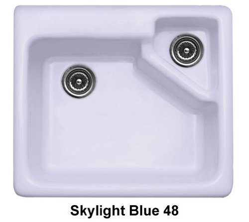 CorStone 11348 Skylight Blue Quidnick Quidnick Single Bowl Self Rim Kitchen Sink with Disposal Chamb
