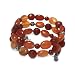 Sterling Silver Radiant Red and Orange Carnelian Coil Bracelet