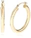 14k Yellow Gold Bright-Cut Hoop Earrings