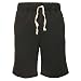 Fleece Shorts - Black Solid Color fleece unisex board shorts with 2 side pockets, tie cord waist,Medium